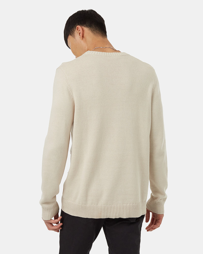 Beige Men's Organic Cotton Knit Jumper