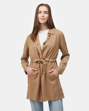 Beige Women's Longsleeve Collared Jacket