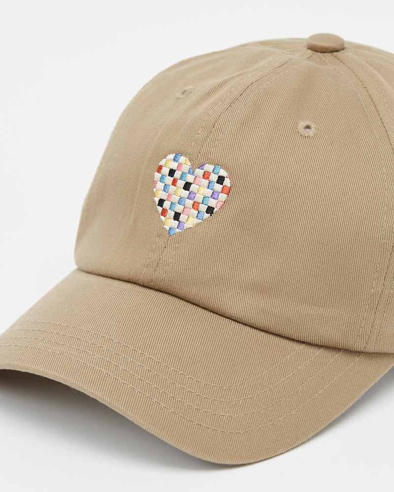 Beige Adjustable Organic Cotton Baseball Cap