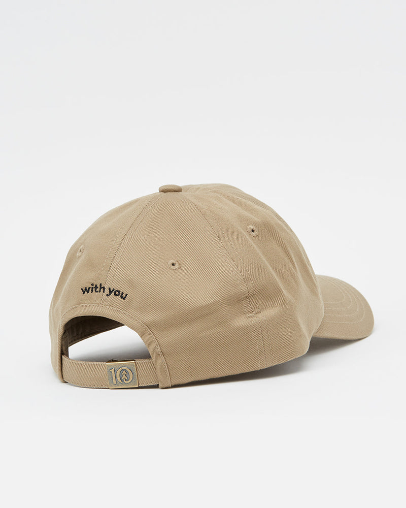 Beige Adjustable Organic Cotton Baseball Cap
