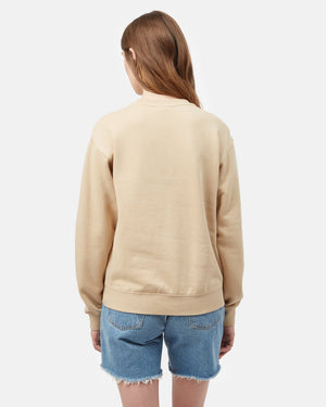 Beige Women's Fleece Long Sleeve Sweatshirt