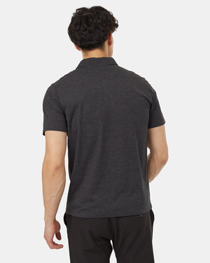 Black-Mens-Short-Sleeve-Polo-Neck-T-Shirt