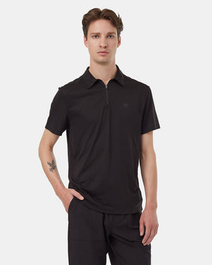 Black-Recycled-Polyester-Short-Sleeve-Polo-T-Shirt