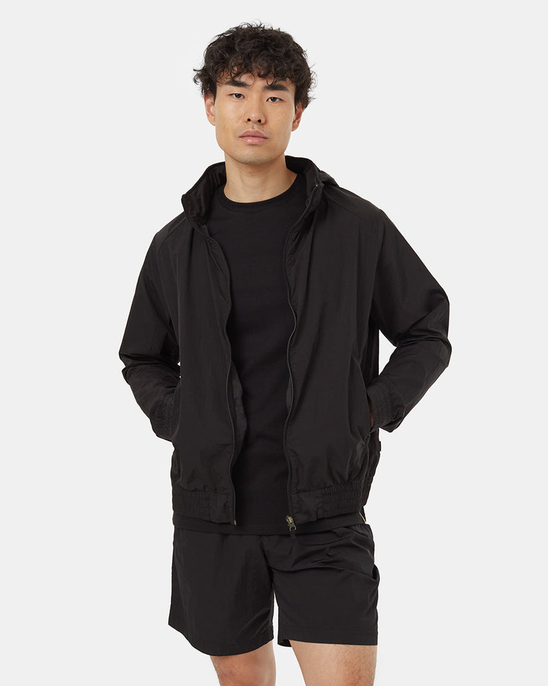 Black-Sustainable-Packable-Hooded-Jacket