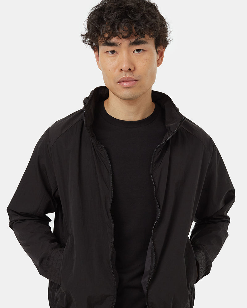 Black-Sustainable-Packable-Hooded-Jacket