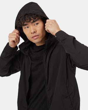 Black-Sustainable-Packable-Hooded-Jacket