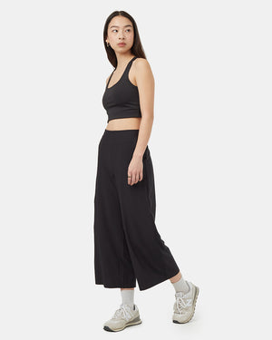 Black-Sustainable-Recycled-Polyester-Cropped-Pant