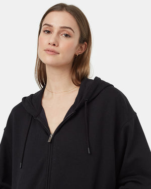 Black-Womens-Eco-Friendly-Hooded-Zip-up