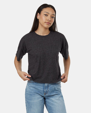 Black-Womens-Hemp-Crew-Neck-Top