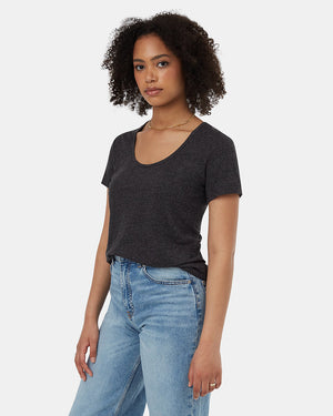 Black-Womens-Hemp-Scoop-Neck-Top