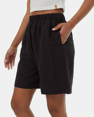 Black-Womens-High-Waisted-Shorts