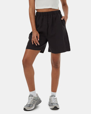 Black-Womens-High-Waisted-Shorts