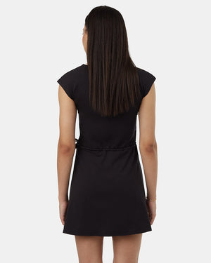 Black-Womens-Knit-Wrap-Dress