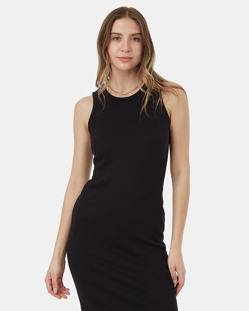 Black-Womens-Organic-Cotton-Knit-Dress