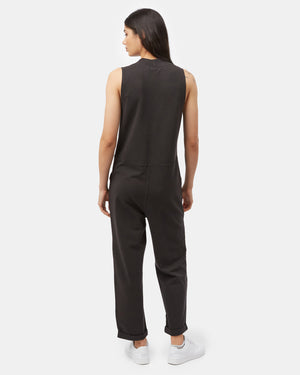 Black-Womens-Organic-Cotton-V-Neck-Romper