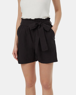 Black-Womens-Paper-Bag-Shorts