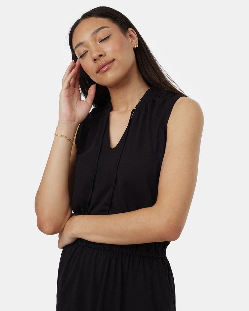 Black-Womens-Recycled-Polyester-Dress