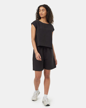 Black-Womens-Tencel-Linen-Boxy-Top