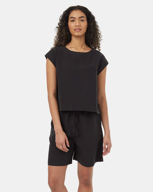 Black-Womens-Tencel-Linen-Boxy-Top