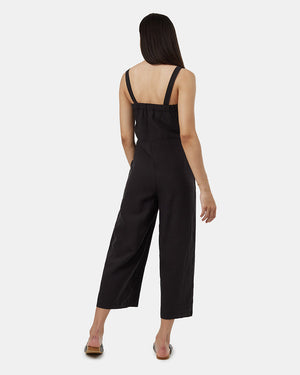 Black-Womens-TreeLinen-Botton-Down-Jumpsuit