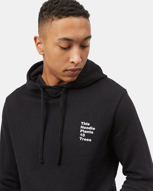 Black Graphic Pullover Hoodie