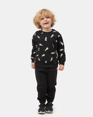 Black Kids Fleece Crew Neck Sweatshirt