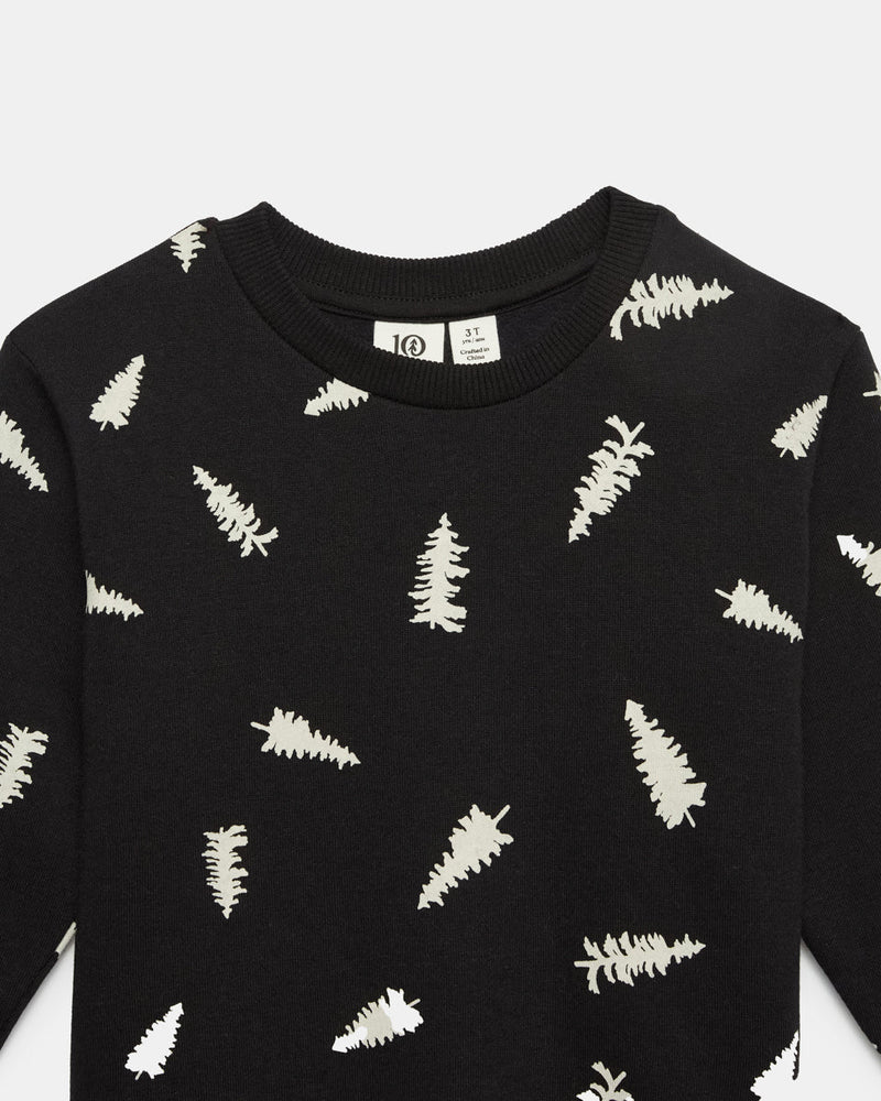 Black Kids Fleece Crew Neck Sweatshirt