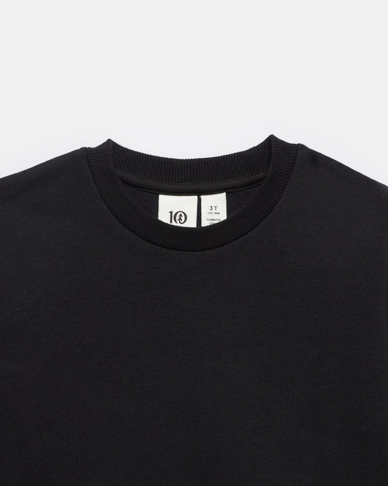 Black Kids Organic Cotton Fleece Sweatshirt
