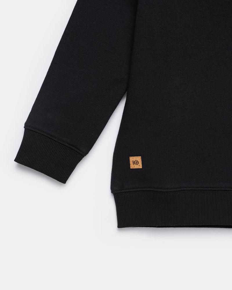 Black Kids Organic Cotton Fleece Sweatshirt