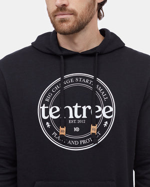 Black Men's Eco-Friendly Pullover Hoodie