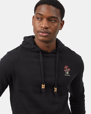 Black Men's Embroidered Pullover Hoodie