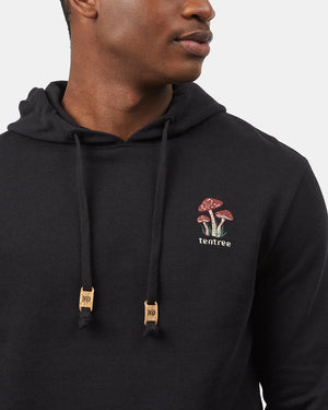 Black Men's Embroidered Pullover Hoodie