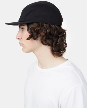 Black Organic Cotton Flat Brim Hat