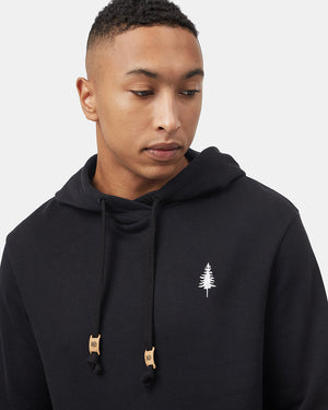 Black Organic Fleece Pullover Hoodie