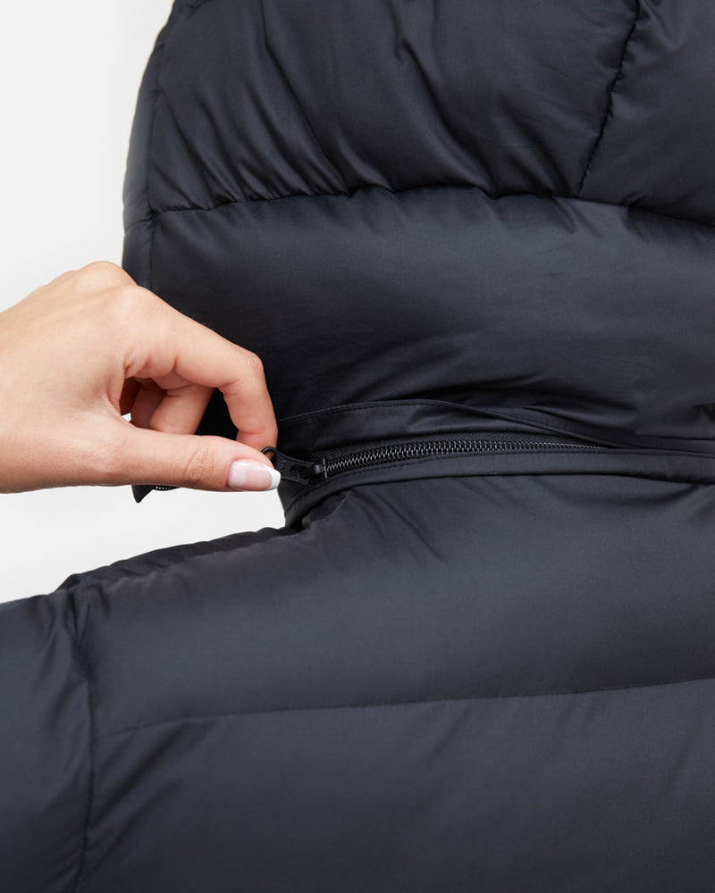 Black Women's Long Puffer Jacket