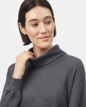 Black Women's Loose-Fit Cowl Neck Top