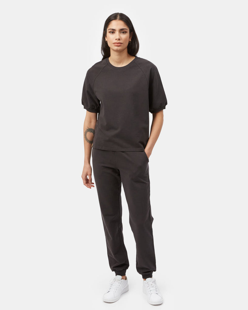 Black Women's Organic French Terry Short Sleeve Top