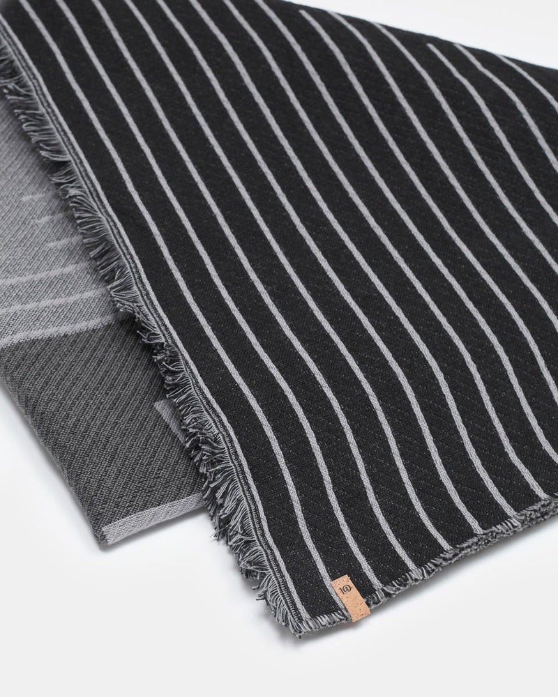 Black,Gray Organic Cotton Woven Blanket