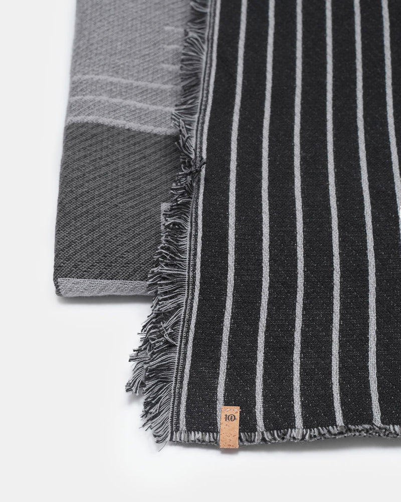 Black,Gray Organic Cotton Woven Blanket