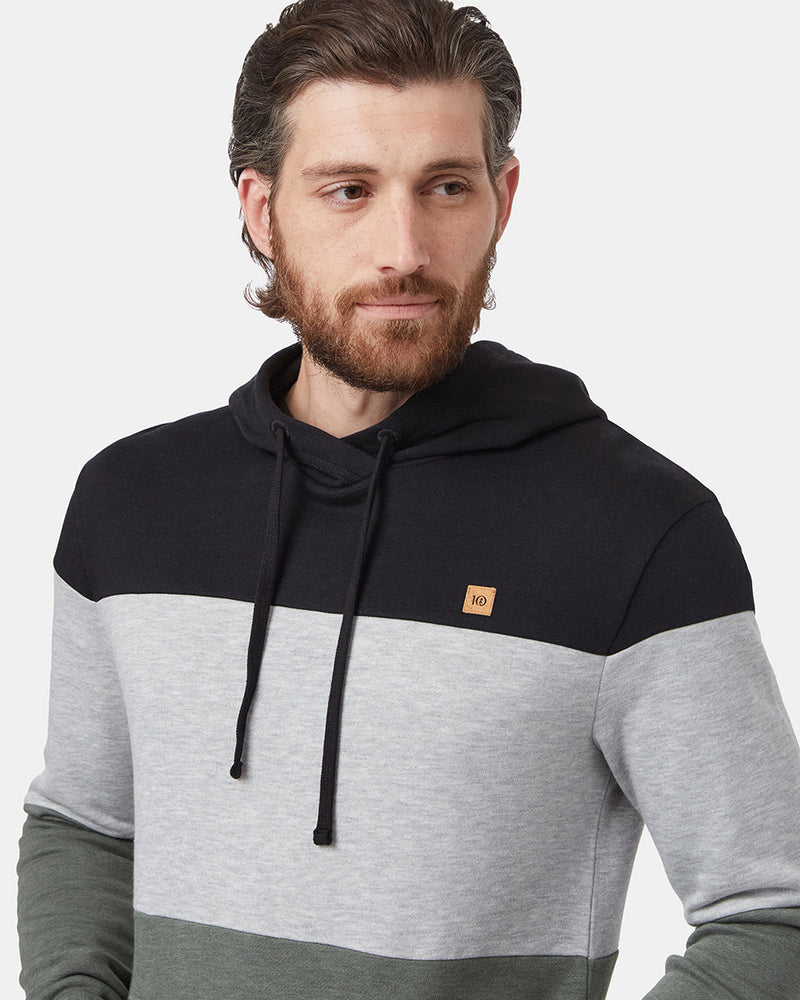 Black,Green Men's Stripe Pullover Hoodie