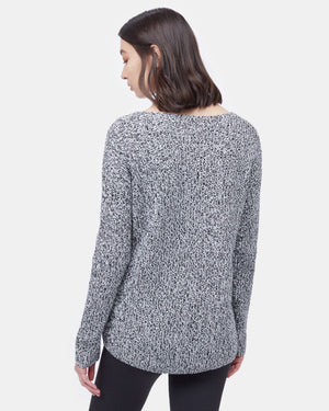 Black,White Women's Organic Cotton V-Neck Jumper