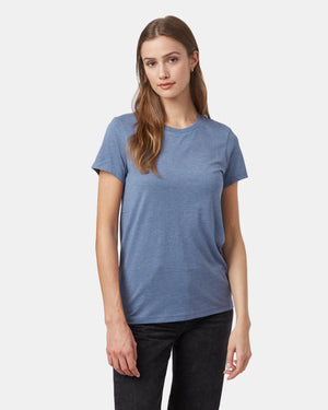 Blue Recycled Polyester Crew Neck T-Shirt 