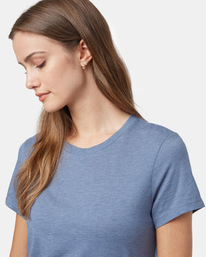 Blue Recycled Polyester Crew Neck T-Shirt 