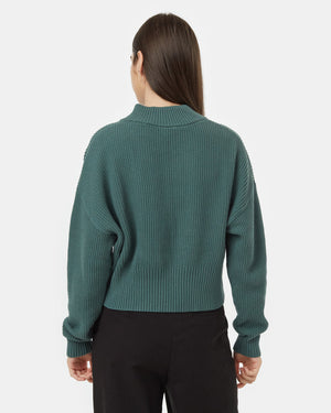 Blue-Women_s-Eco-Friendly-Quarter-Zip-Cropped-Longsleeve-Top