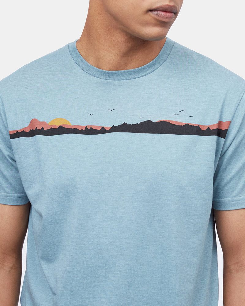 Blue Graphic Crew Neck Men's T-Shirt