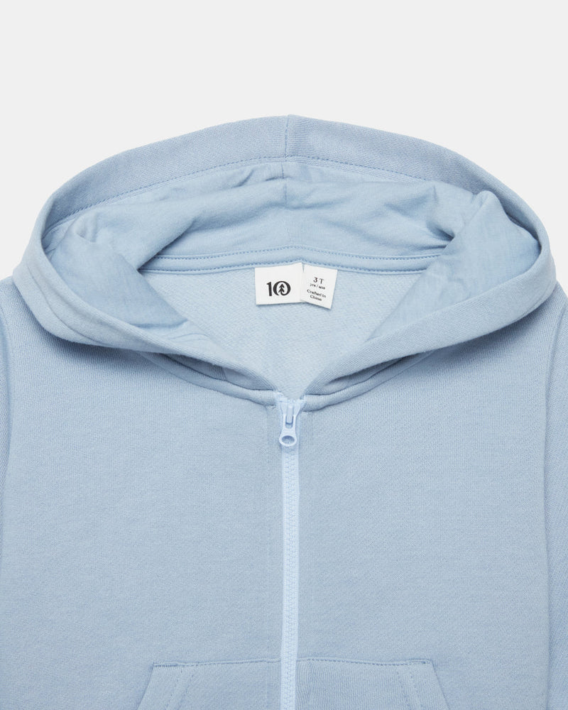 Blue Kids Fleece Zip Up Hoodie