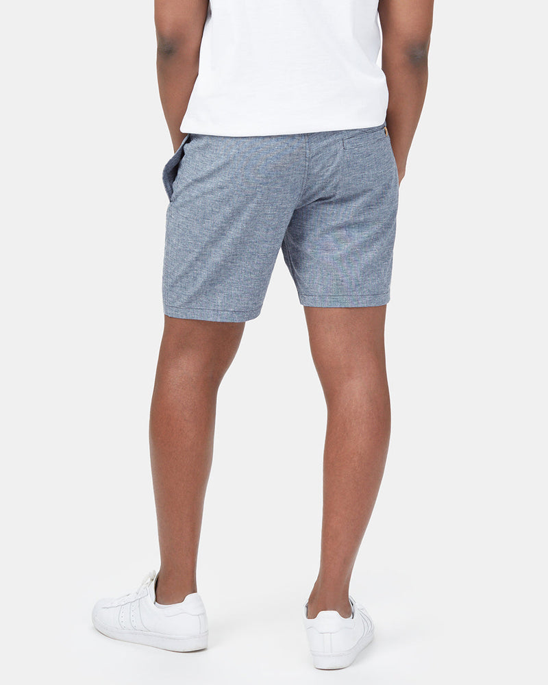 Blue Men's Casual Hemp Shorts