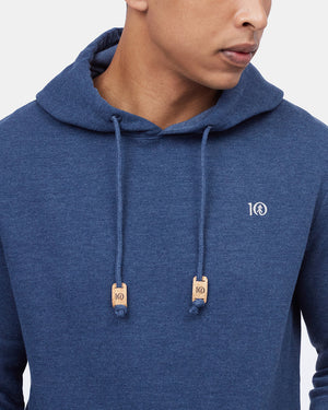 Blue Men's Eco-Friendly Pullover Hoodie