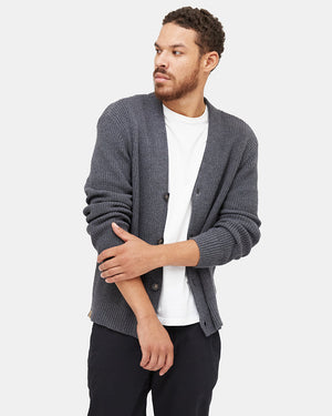 Blue Men's Organic Cotton Knit Cardigan