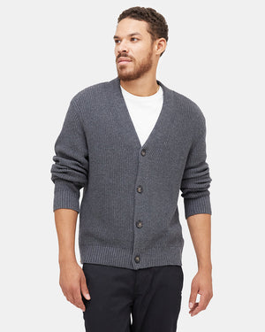 Blue Men's Organic Cotton Knit Cardigan